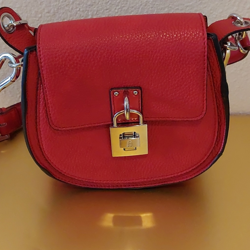 Steve Madden Crossbody, red and sliver